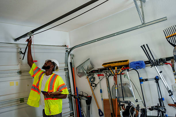 Professional Garage Door Panel Replacement technician working in Harrison, NJ